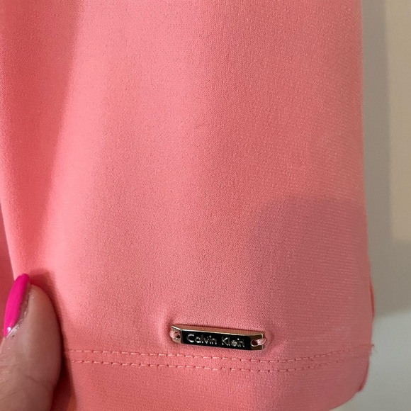 Calvin Klein Light Peach Sleeveless Draped Neckline Blouse Size Petite Small - Picture 2 of 10
